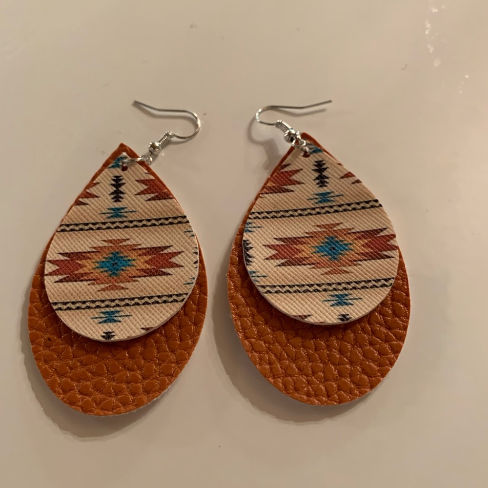 faux leather earrings